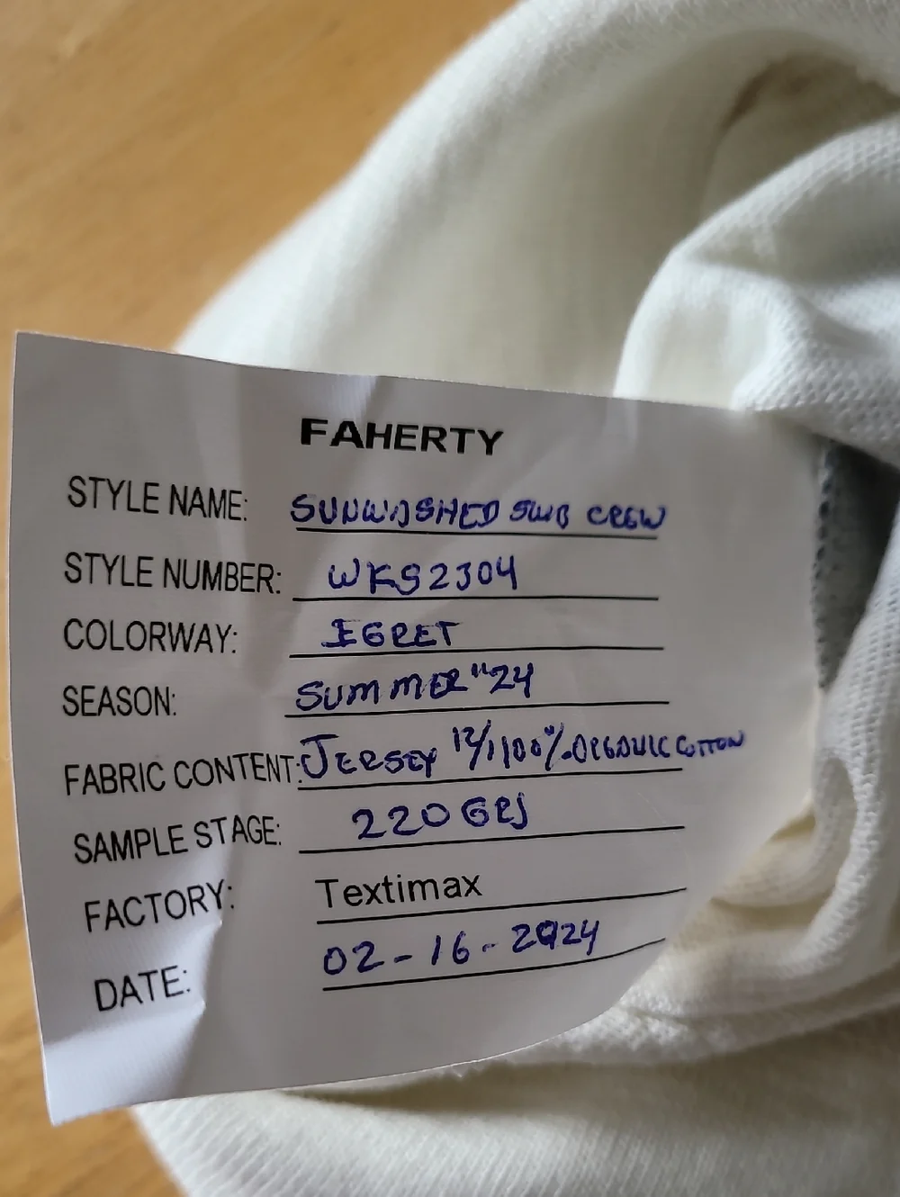 Faherty Sunwashed Slub Crewneck Sweater Soleil Sunset Waves - Picture 11 of 11